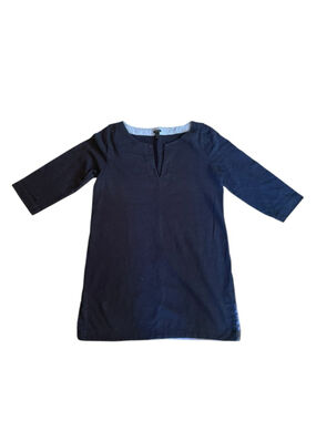 J. Crew Navy 100% Cotton 3/4 Sleeve V-Neck Tunic Cover Up Dress Women’s Sz M